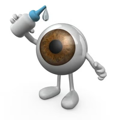 A person dropping eye drop solution in the eye