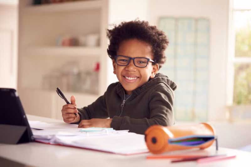 small boy smiling