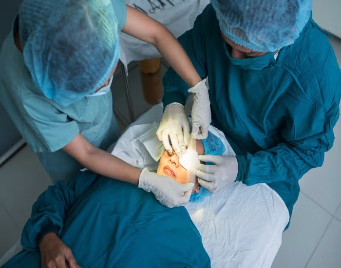 Cataract surgery in hospital