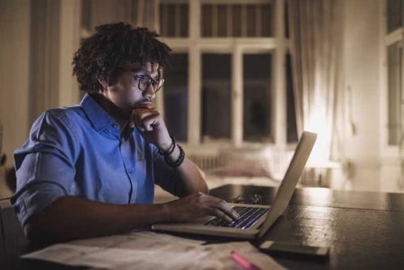 person working on laptop