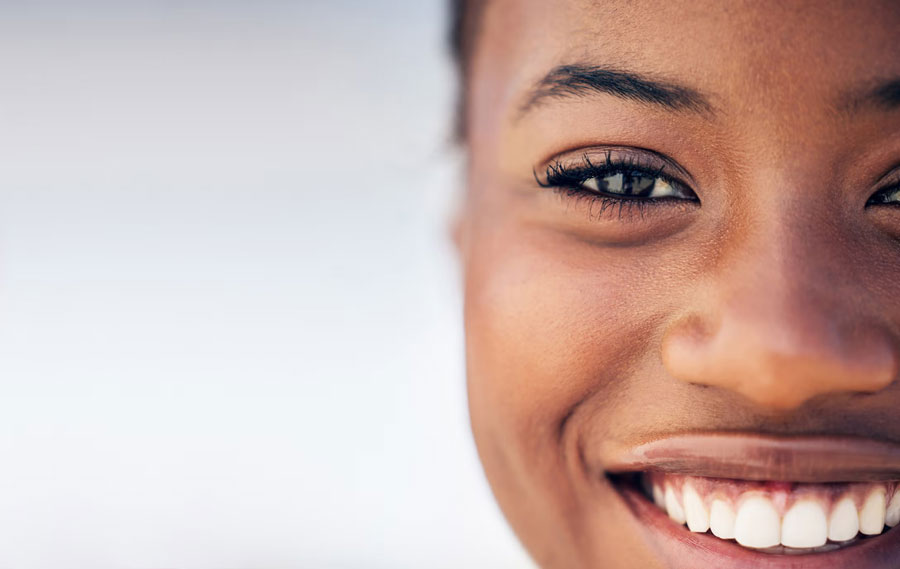 close up view of a woman's eye