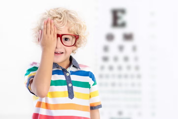 Child taking an eye exam