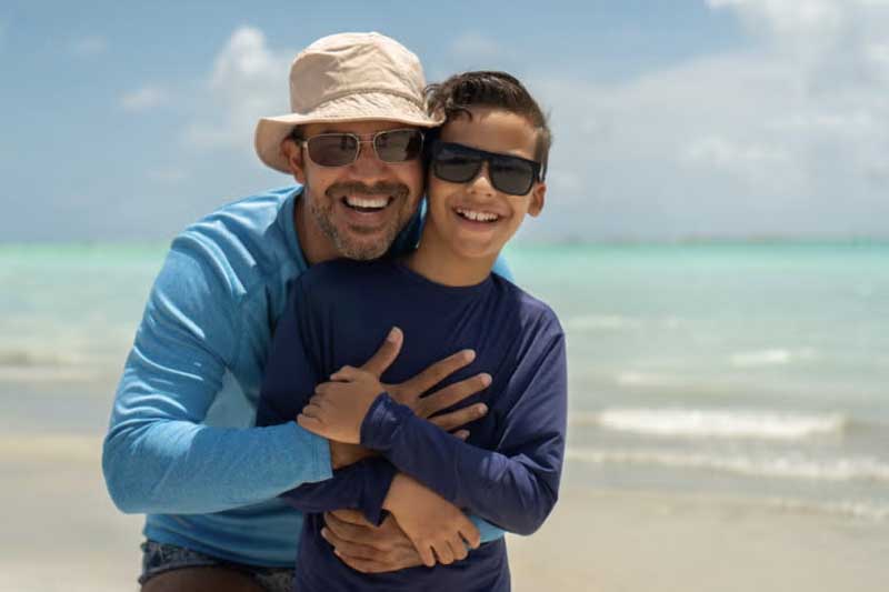 father son smiling