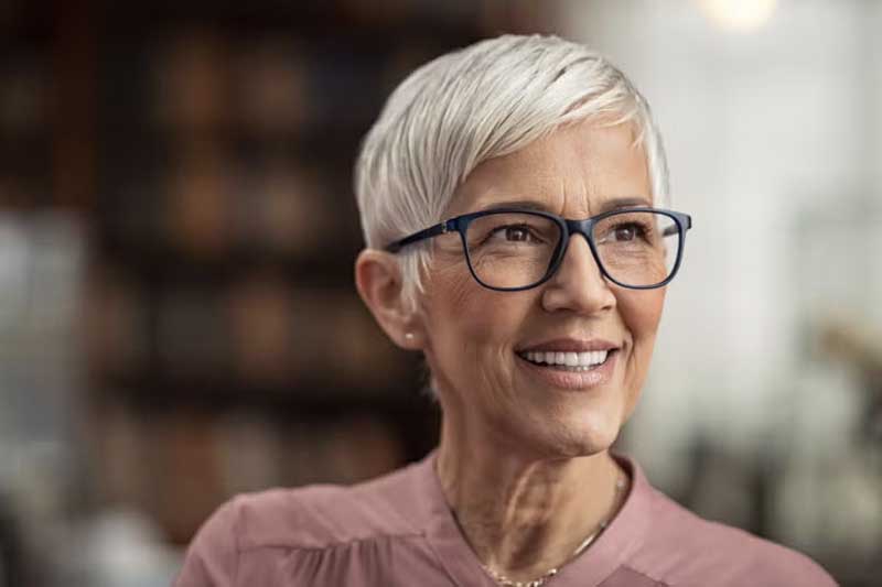 old woman smiling
