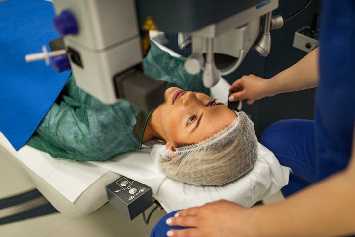 person getting lasik eye surgery